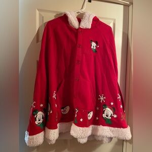 Her Universe Disney Mickey Holiday Christmas Hooded Cape S/M